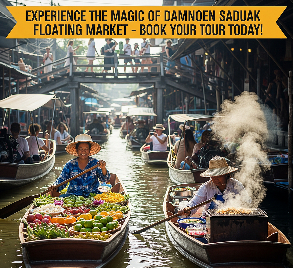 Boat Ride through the Market: Take a classic longtail boat ride along the canal, admiring the picturesque scenery of old wooden houses lining the banks.